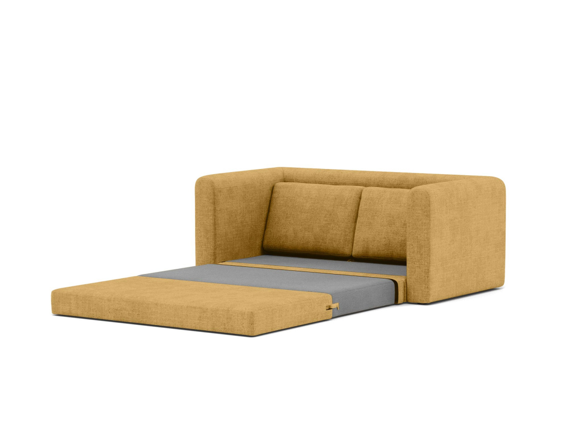 Canapé 2 places convertible déplimousse en velours texturé Marilia