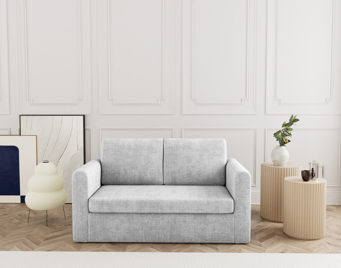 Canapé 2 places convertible déplimousse en velours texturé Marilia