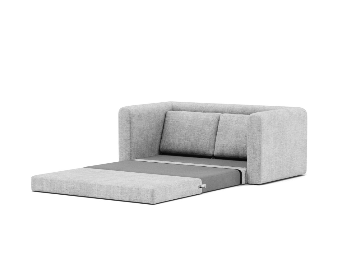 Canapé 2 places convertible déplimousse en velours texturé Marilia