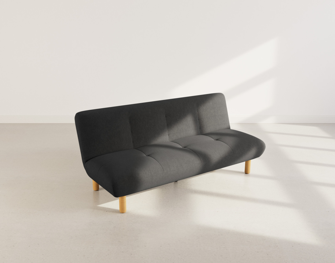 Banquette 2 places convertible clic-clac en velours texturé Soan