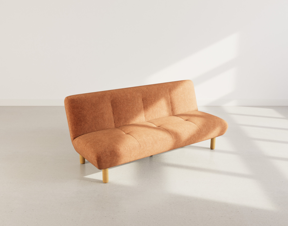 Banquette 2 places convertible clic-clac en velours texturé Soan