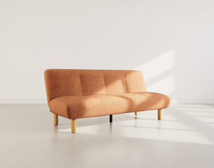 Banquette 2 places convertible clic-clac en velours texturé Soan