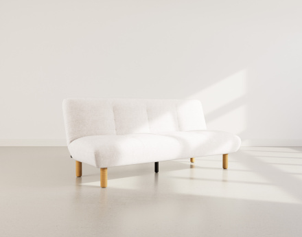 Banquette 2 places convertible clic-clac en velours texturé Soan