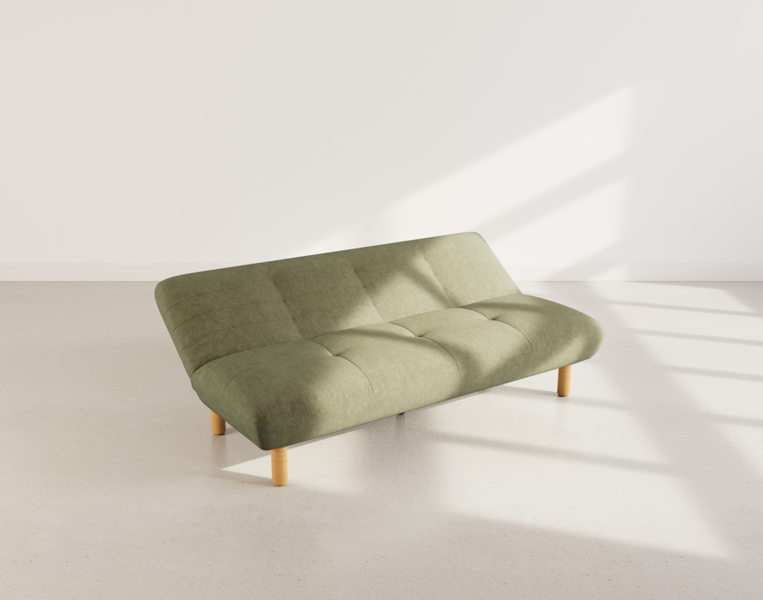 Banquette 2 places convertible clic-clac en velours texturé Soan