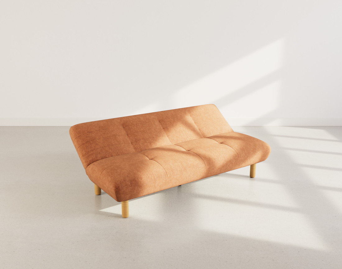 Banquette 2 places convertible clic-clac en velours texturé Soan