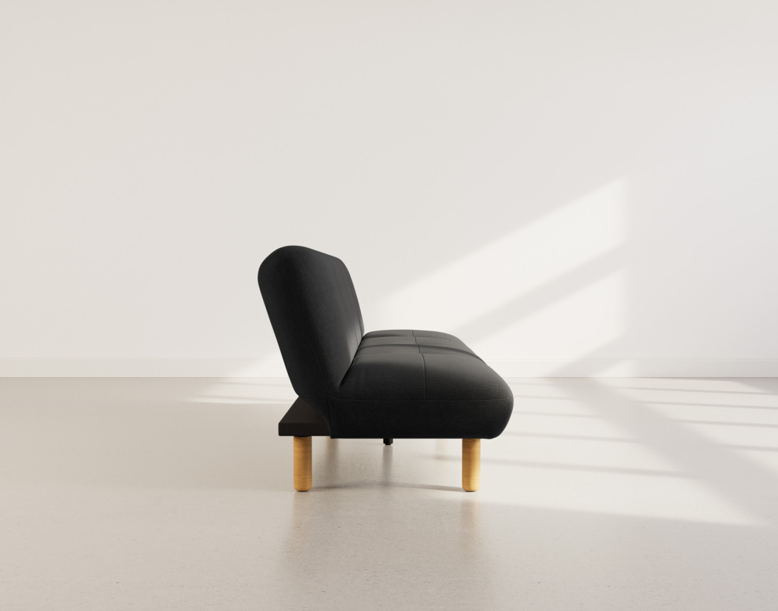 Banquette 2 places convertible clic-clac en velours texturé Soan