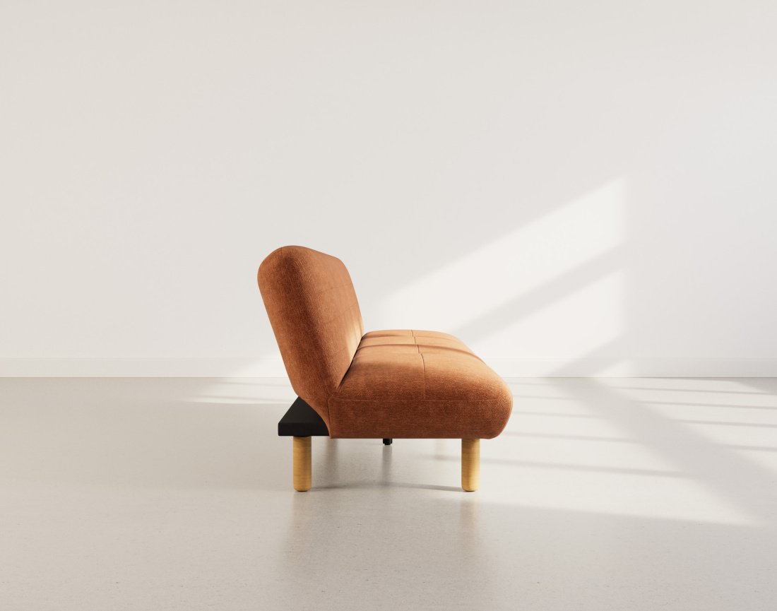 Banquette 2 places convertible clic-clac en velours texturé Soan