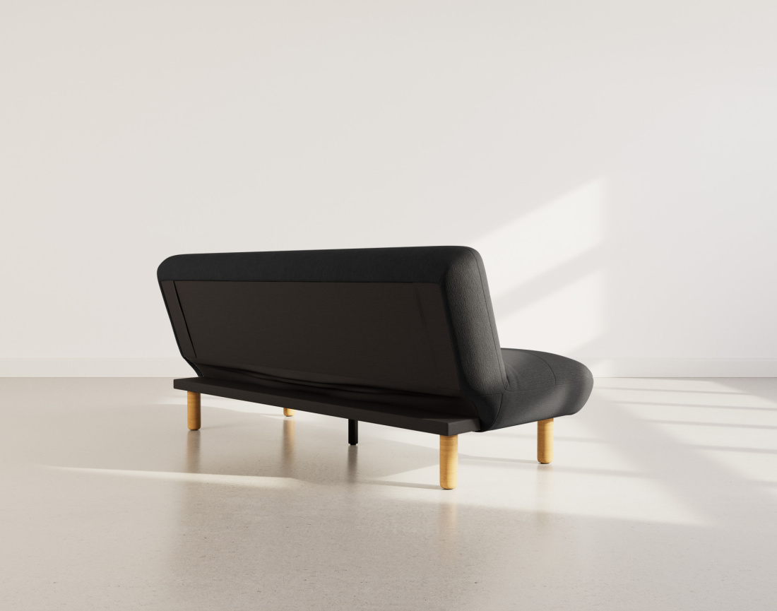 Banquette 2 places convertible clic-clac en velours texturé Soan