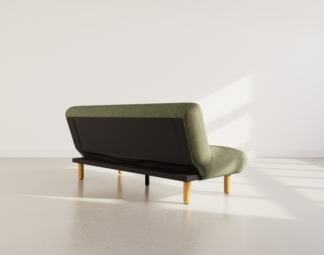 Banquette 2 places convertible clic-clac en velours texturé Soan