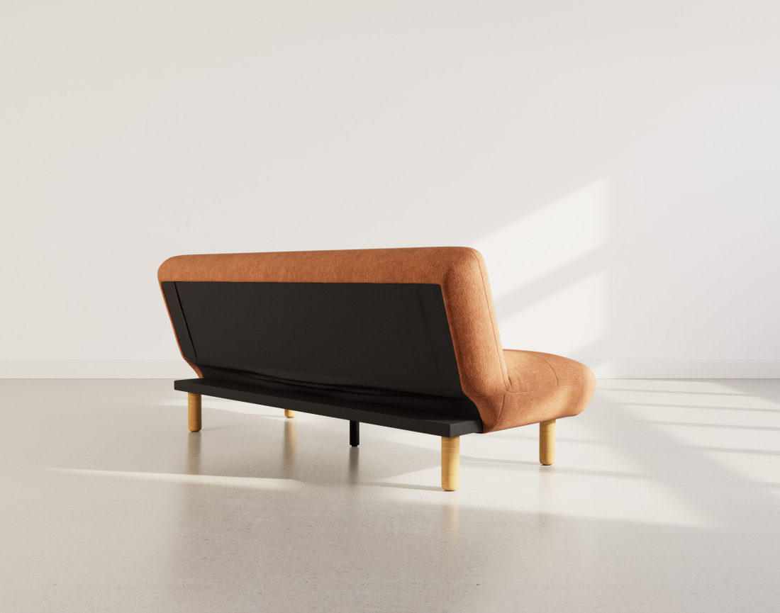 Banquette 2 places convertible clic-clac en velours texturé Soan