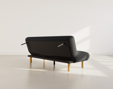 Banquette 2 places convertible clic-clac en velours texturé Soan