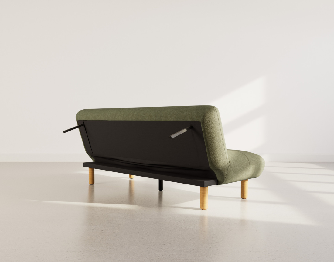 Banquette 2 places convertible clic-clac en velours texturé Soan