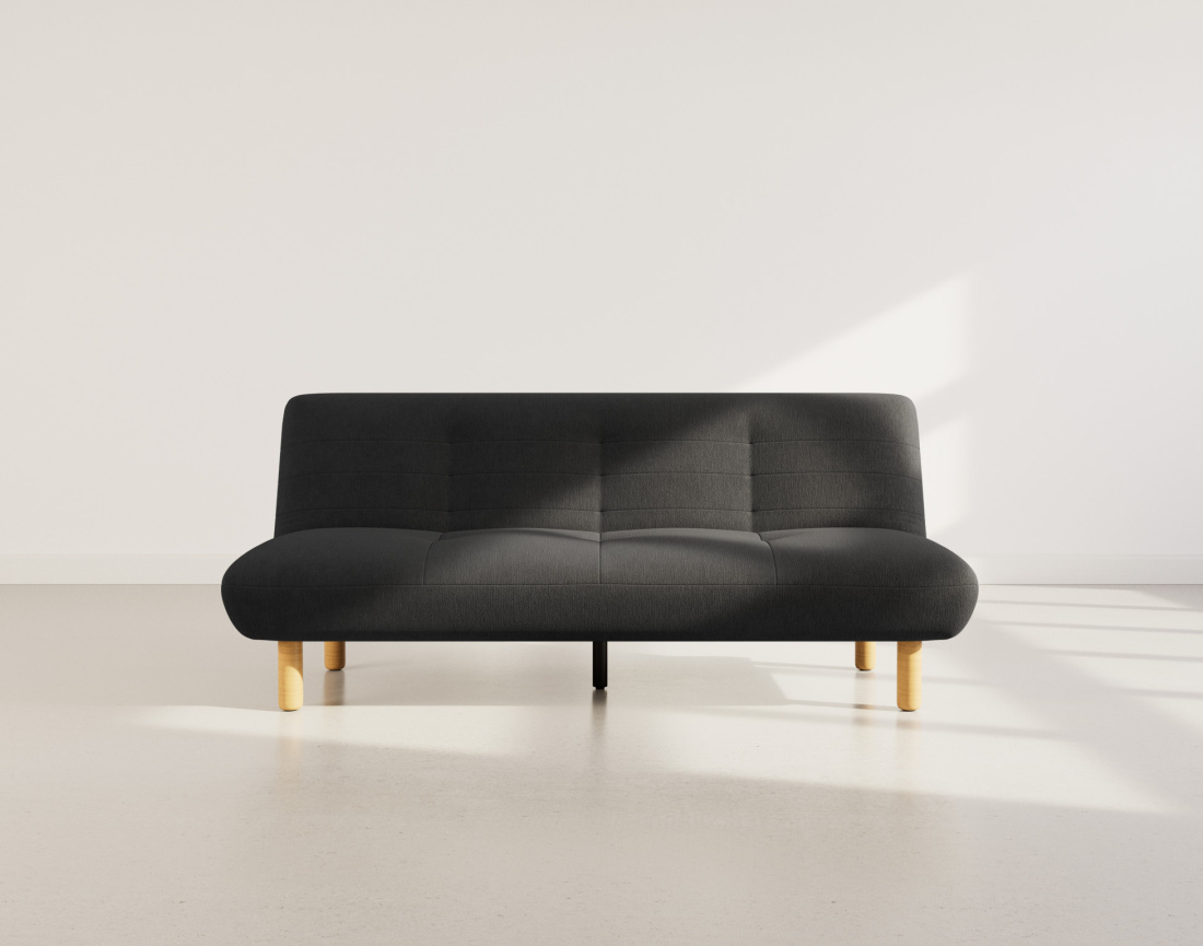 Banquette 2 places convertible clic-clac en velours texturé Soan