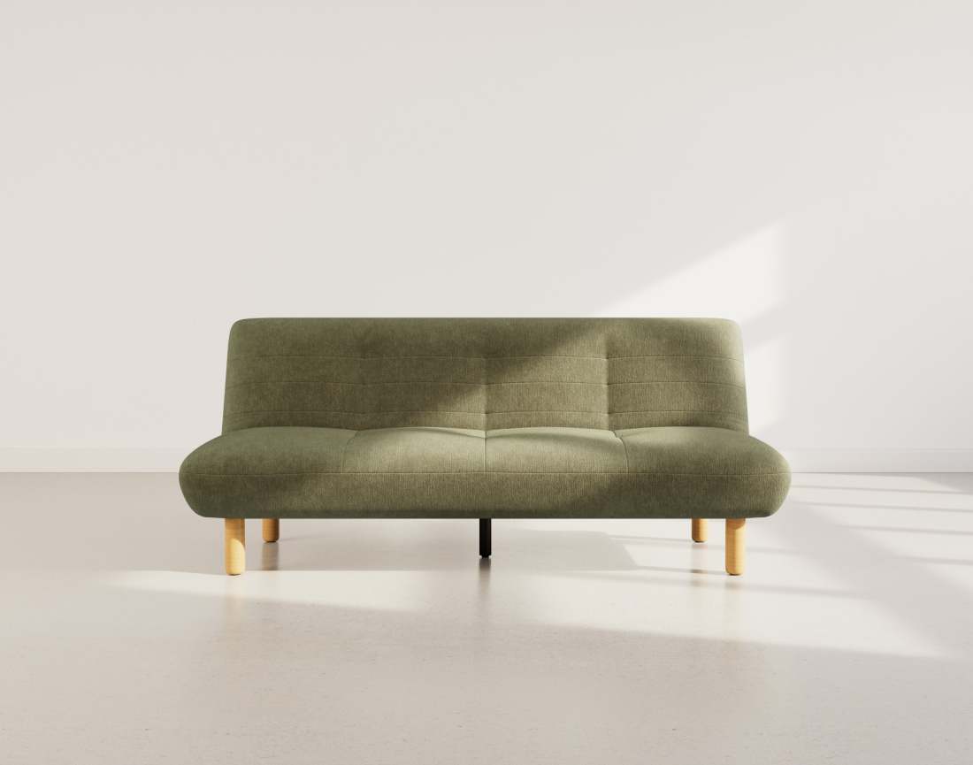 Banquette 2 places convertible clic-clac en velours texturé Soan