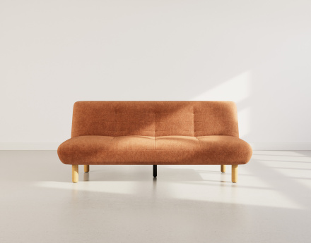 Banquette 2 places convertible clic-clac en velours texturé Soan