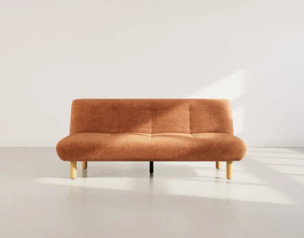 Banquette 2 places convertible clic-clac en velours texturé Soan