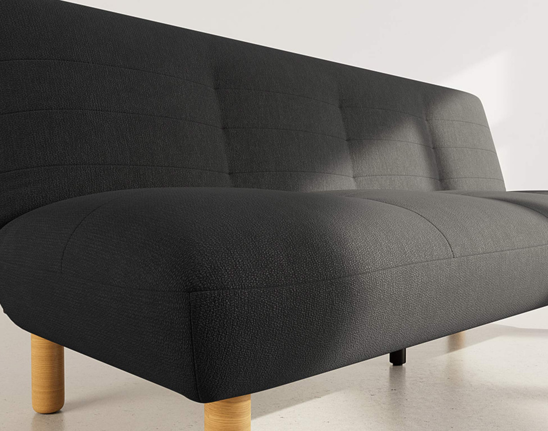 Banquette 2 places convertible clic-clac en velours texturé Soan