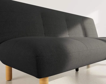 Banquette 2 places convertible clic-clac en velours texturé Soan