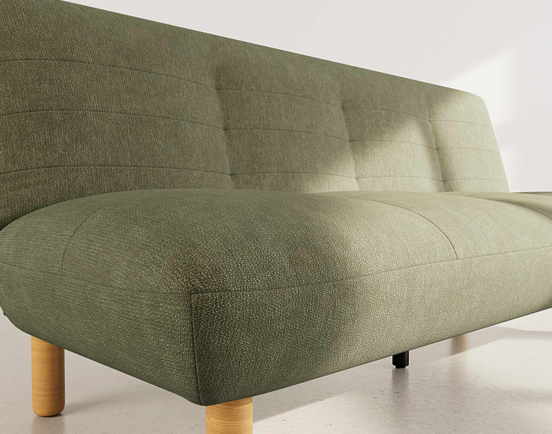 Banquette 2 places convertible clic-clac en velours texturé Soan