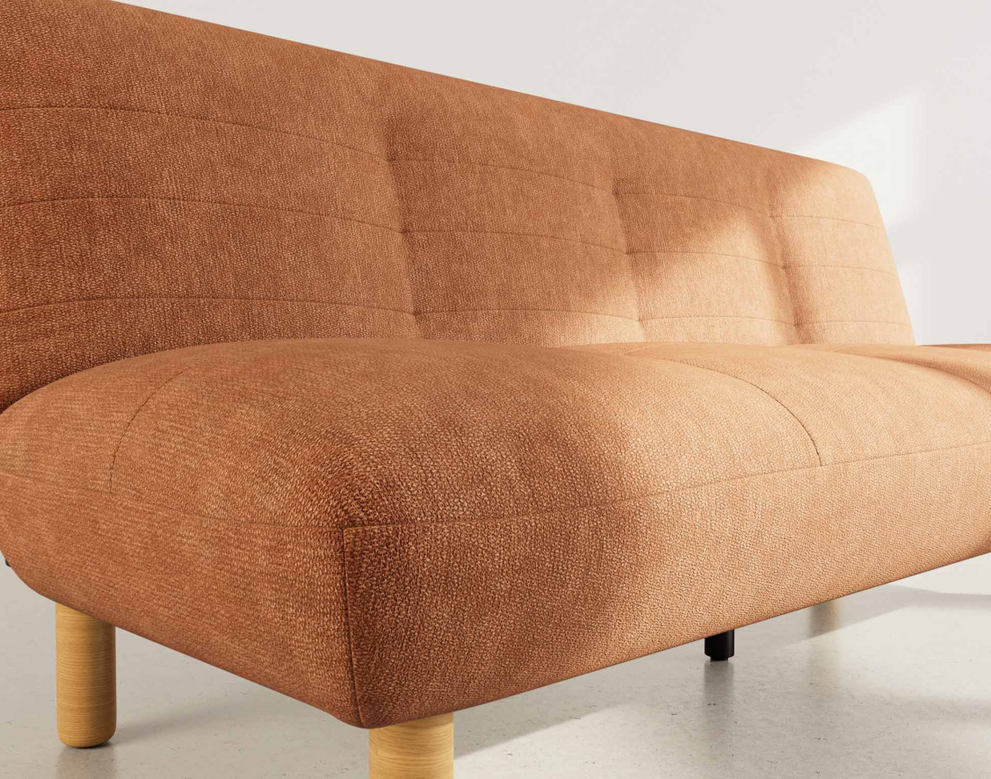 Banquette 2 places convertible clic-clac en velours texturé Soan