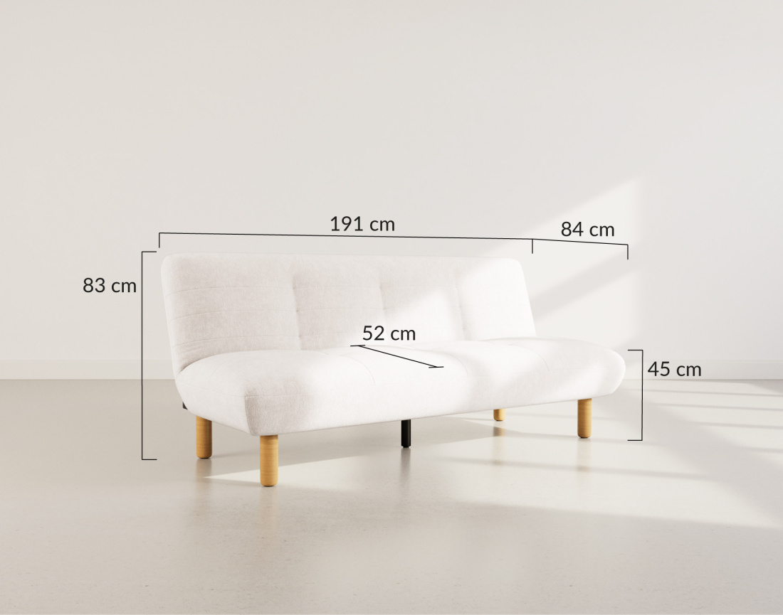 Banquette 2 places convertible clic-clac en velours texturé Soan