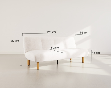 Banquette 2 places convertible clic-clac en velours texturé Soan