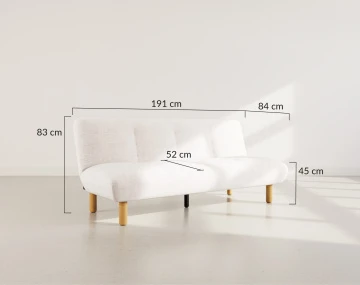 Banquette 2 places convertible clic-clac en velours texturé Soan