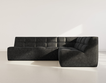 Canapé modulable d'angle réversible 4 places en simili Alya