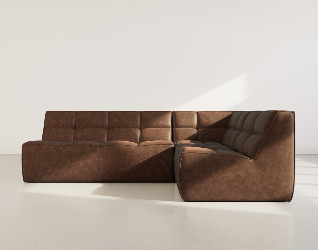 Canapé modulable d'angle réversible 4 places en simili Alya