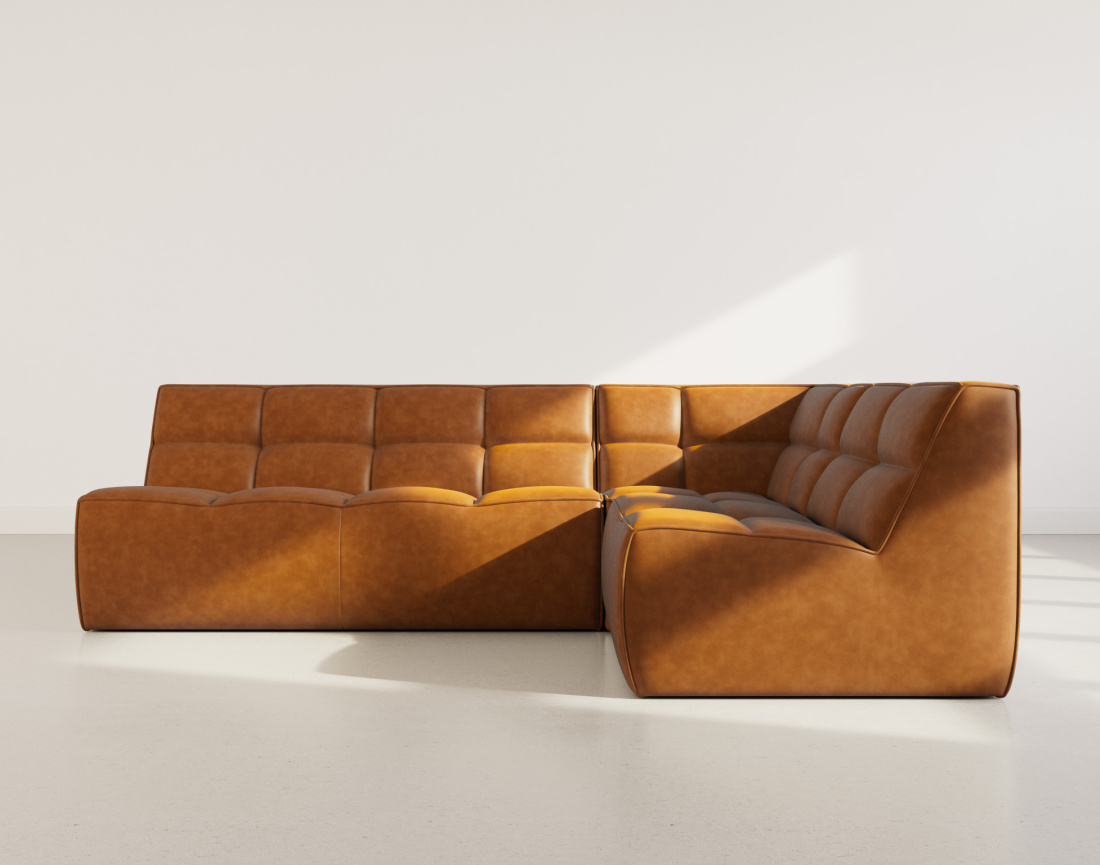 Canapé modulable d'angle réversible 4 places en simili Alya