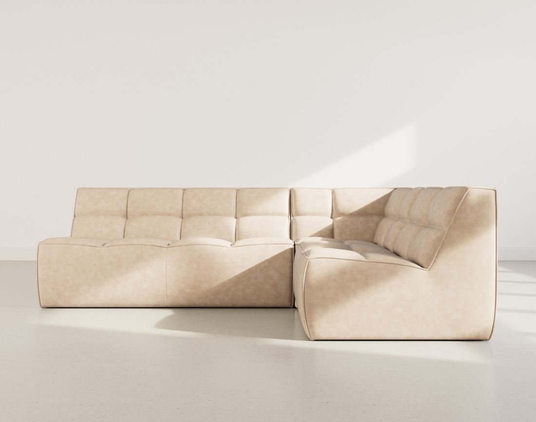 Canapé modulable d'angle réversible 4 places en simili Alya