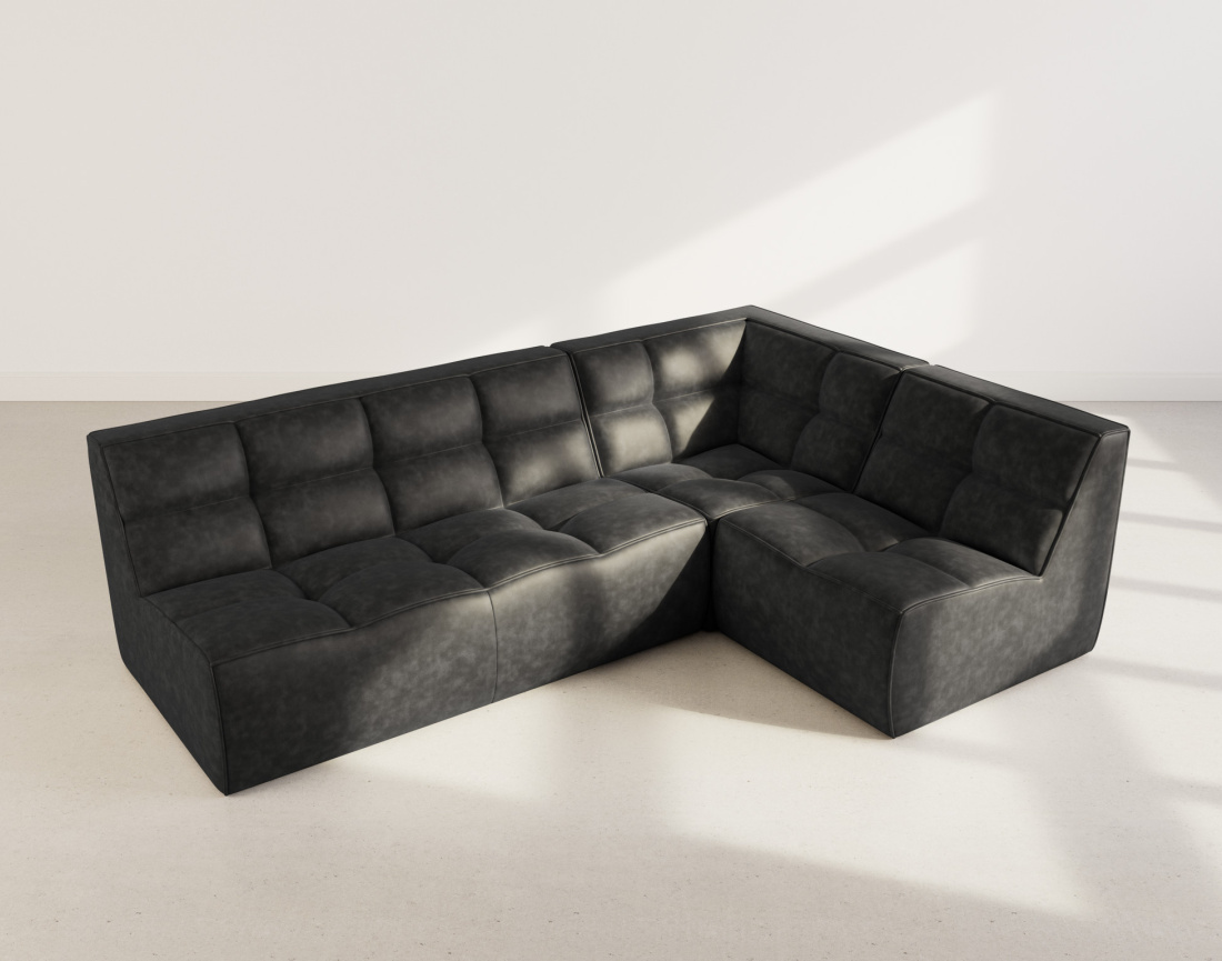 Canapé modulable d'angle réversible 4 places en simili Alya
