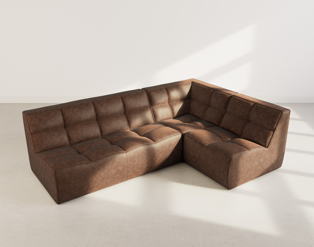 Canapé modulable d'angle réversible 4 places en simili Alya