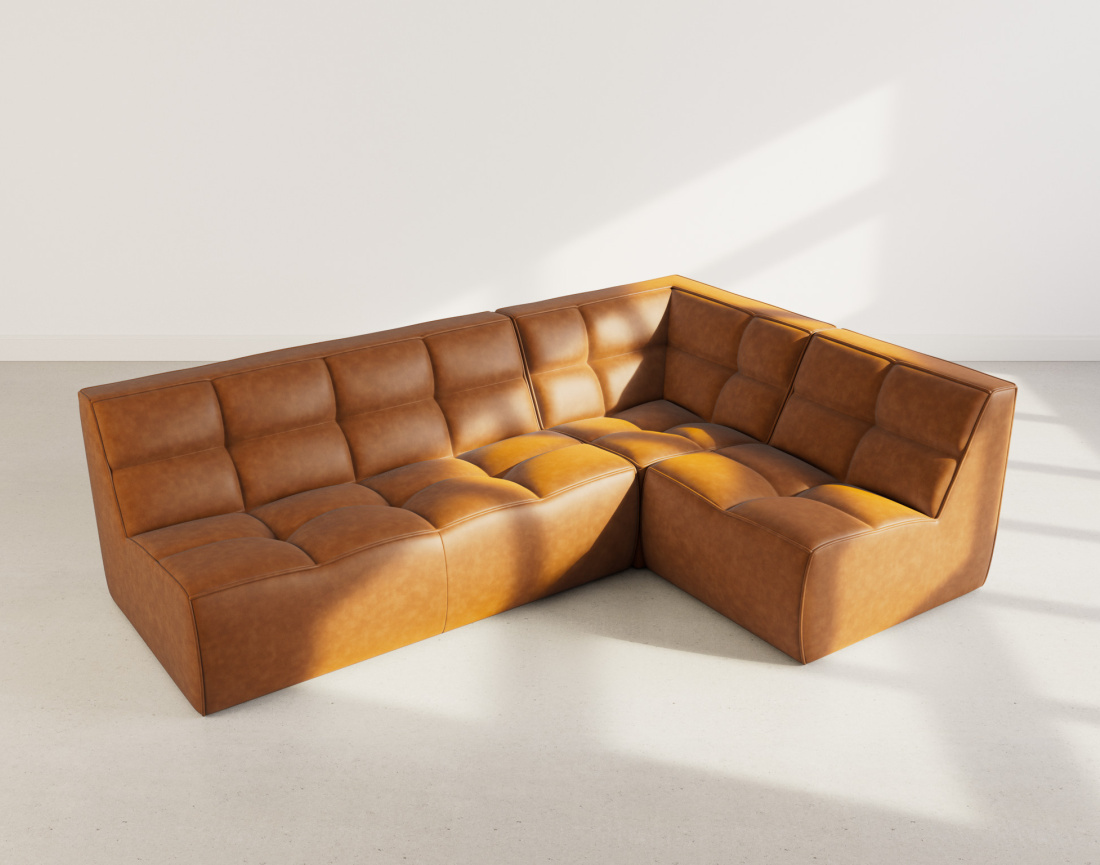 Canapé modulable d'angle réversible 4 places en simili Alya