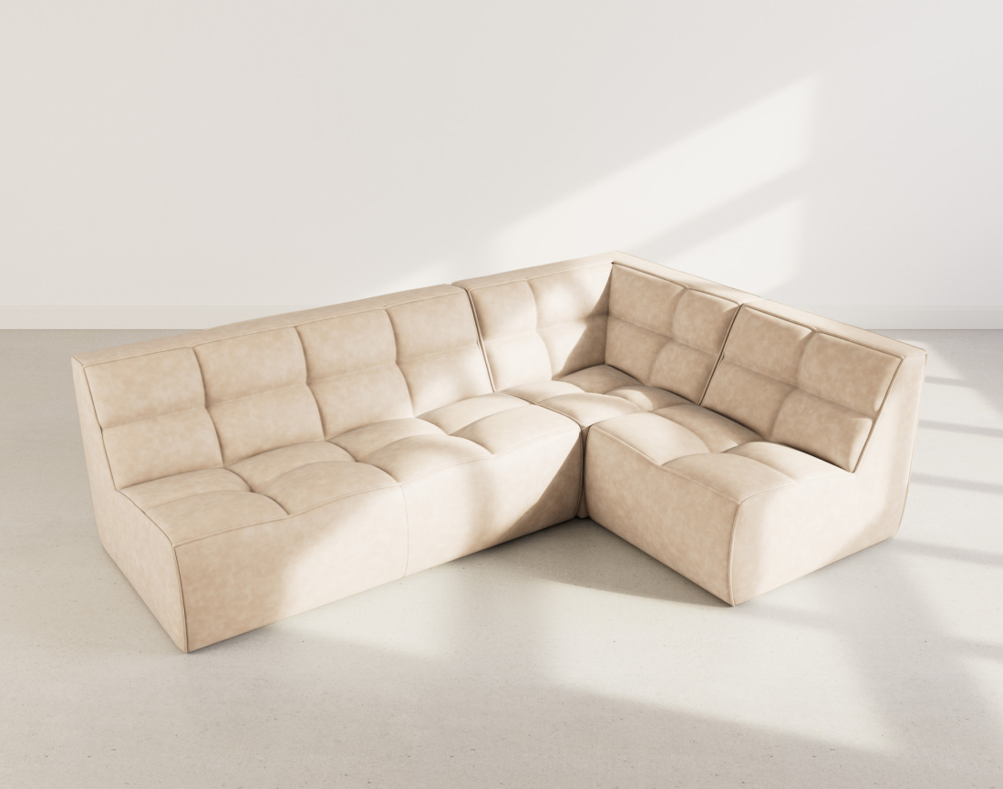 Canapé modulable d'angle réversible 4 places en simili Alya