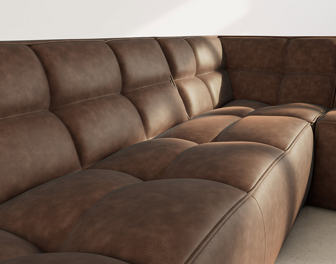 Canapé modulable d'angle réversible 4 places en simili Alya