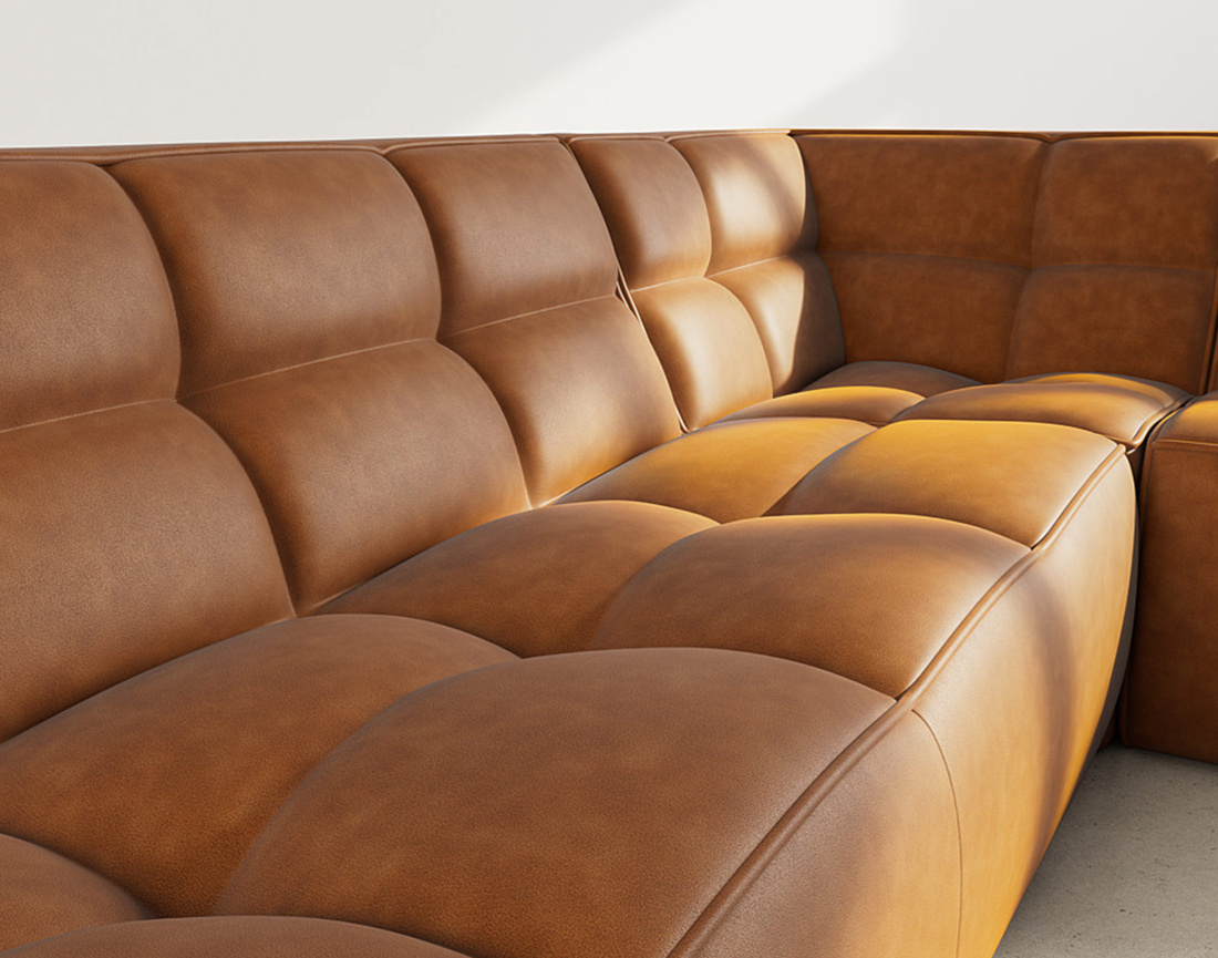 Canapé modulable d'angle réversible 4 places en simili Alya