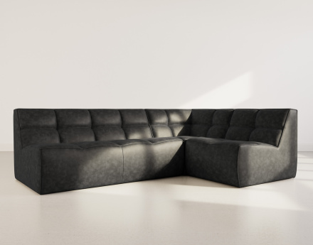 Canapé modulable d'angle réversible 4 places en simili Alya