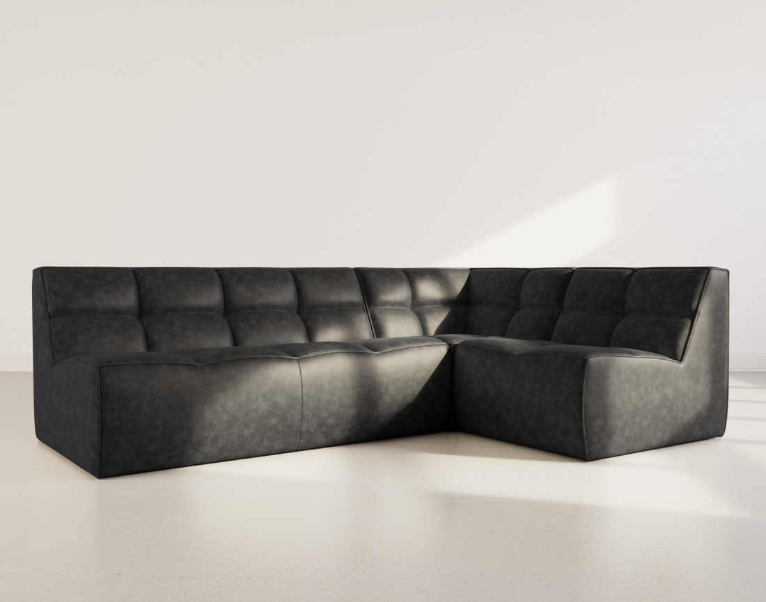 Canapé modulable d'angle réversible 4 places en simili Alya