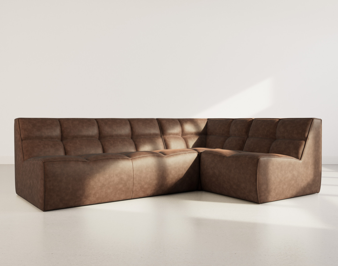 Canapé modulable d'angle réversible 4 places en simili Alya