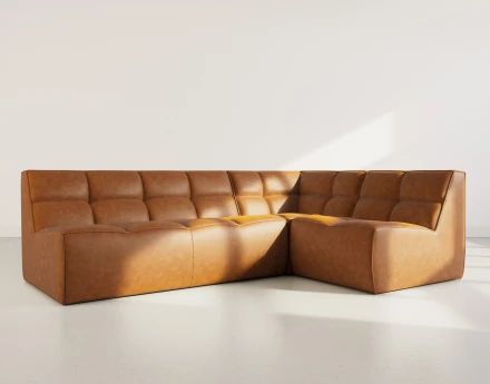 Canapé modulable d'angle réversible 4 places en simili Alya