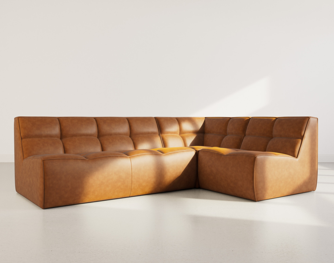 Canapé modulable d'angle réversible 4 places en simili Alya