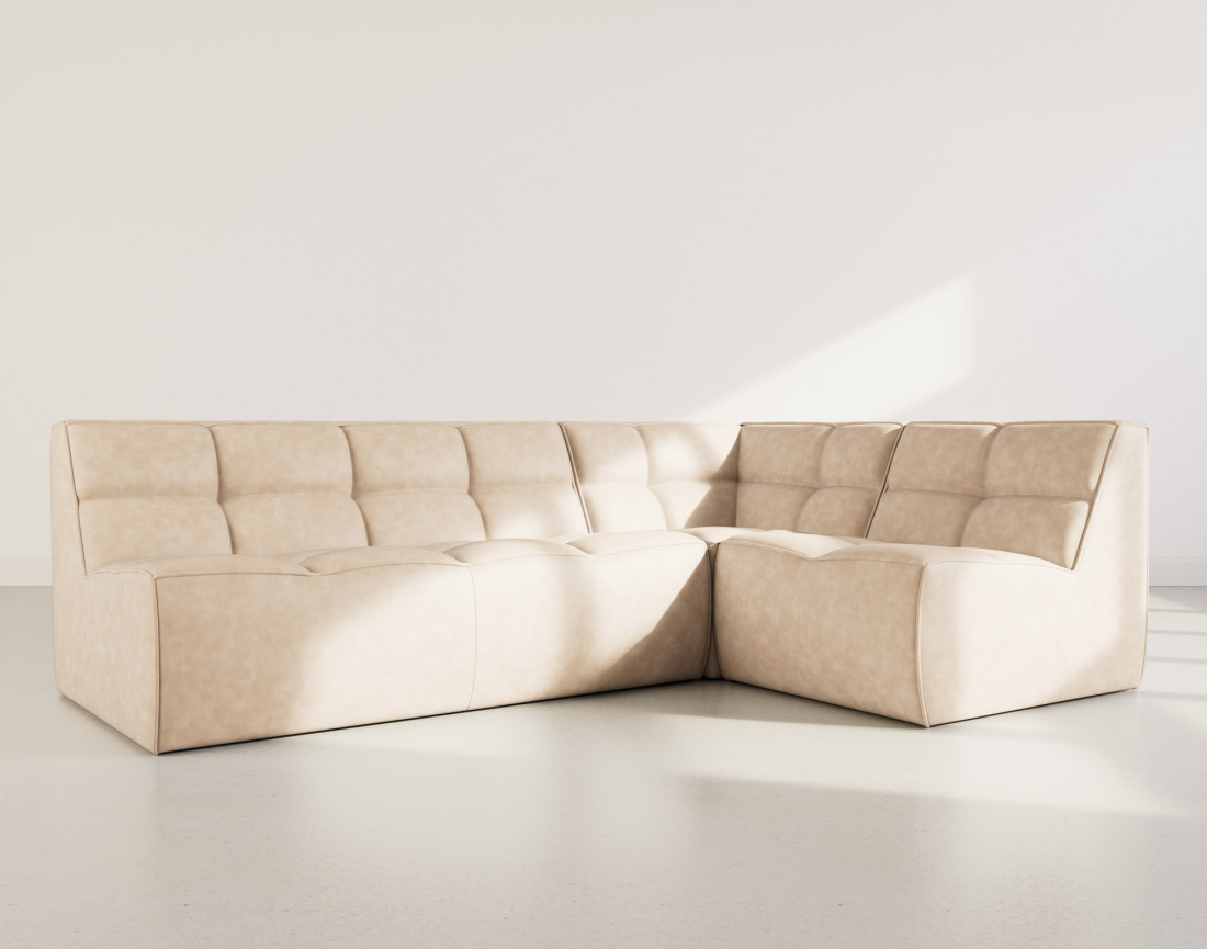Canapé modulable d'angle réversible 4 places en simili Alya