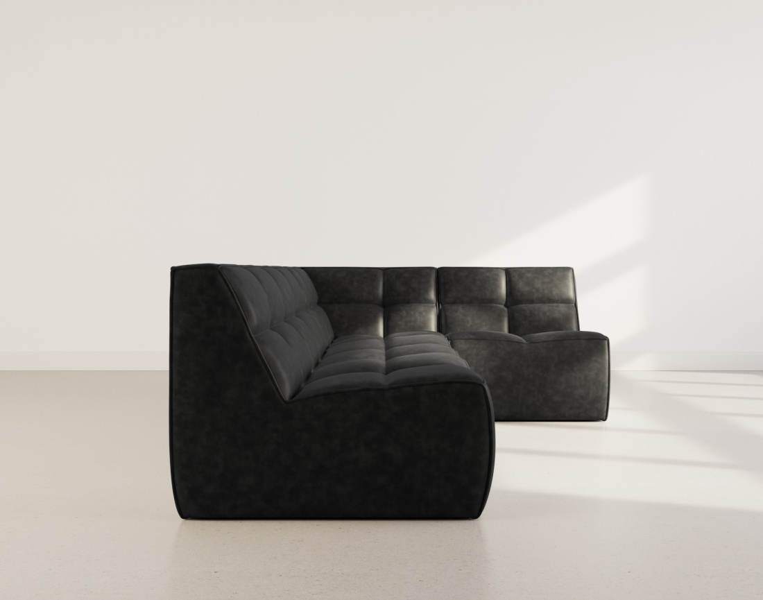 Canapé modulable d'angle réversible 4 places en simili Alya