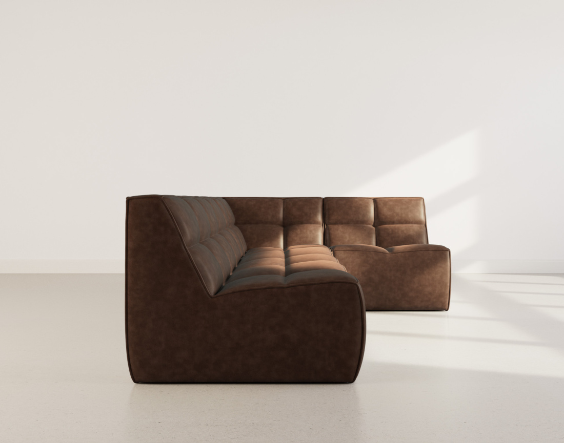 Canapé modulable d'angle réversible 4 places en simili Alya