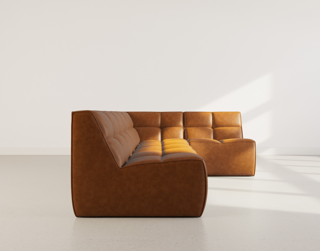 Canapé modulable d'angle réversible 4 places en simili Alya