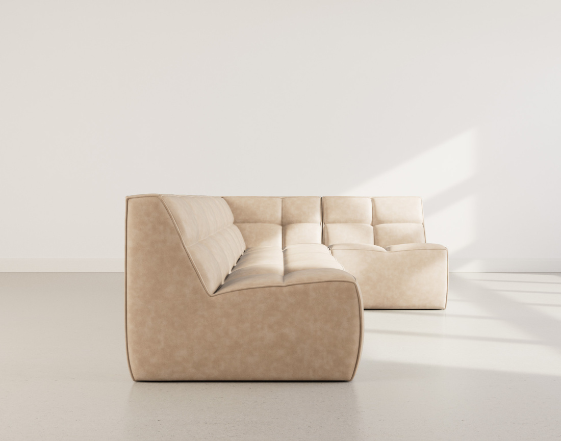 Canapé modulable d'angle réversible 4 places en simili Alya