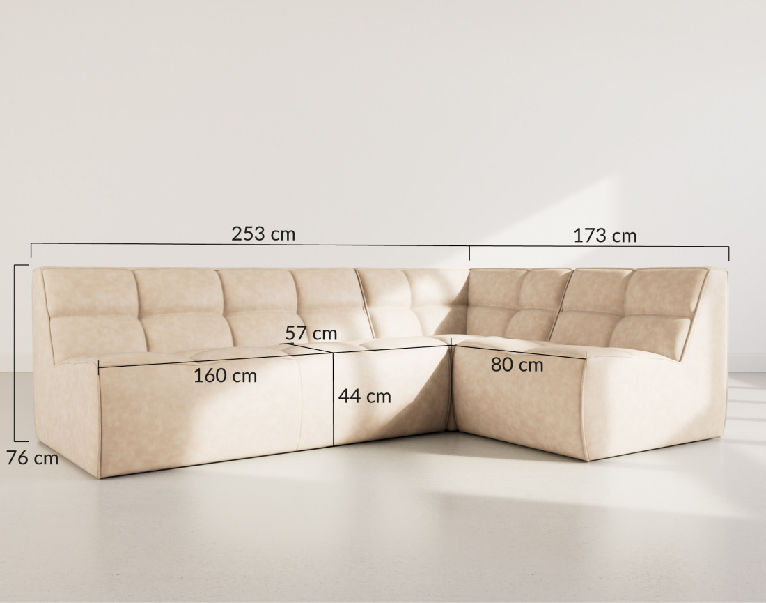Canapé modulable d'angle réversible 4 places en simili Alya