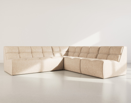 Canapé modulable d'angle réversible 5 places en simili Alya