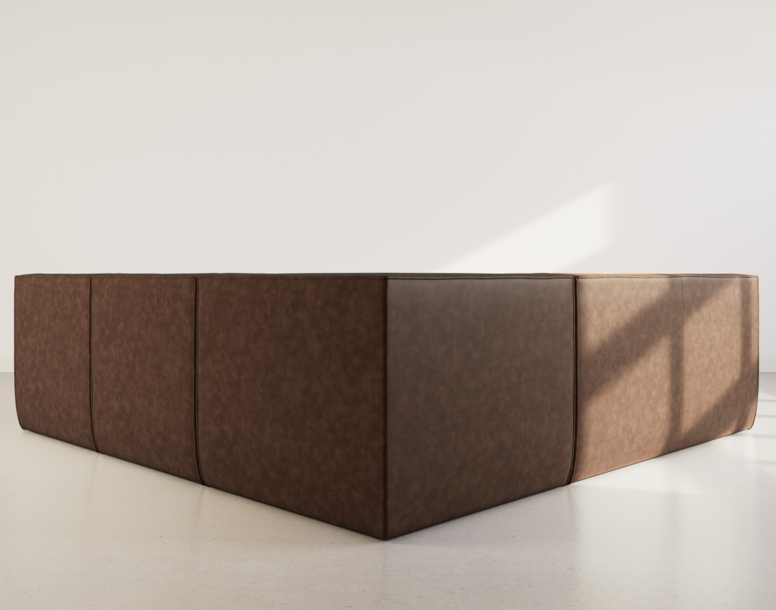 Canapé modulable d'angle réversible 5 places en simili Alya